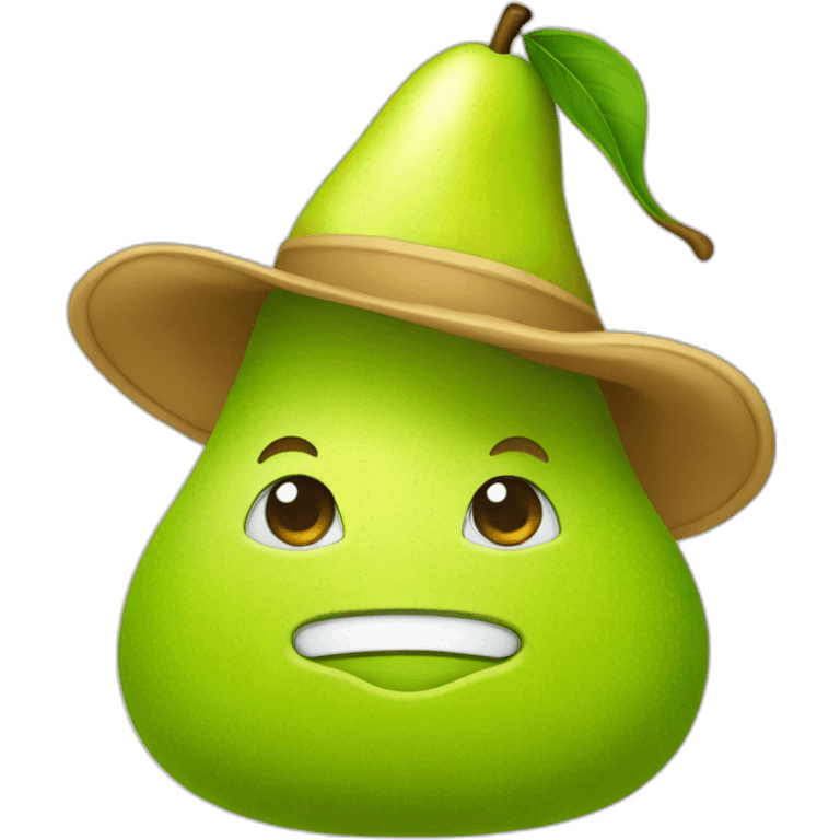 pear with hat emoji