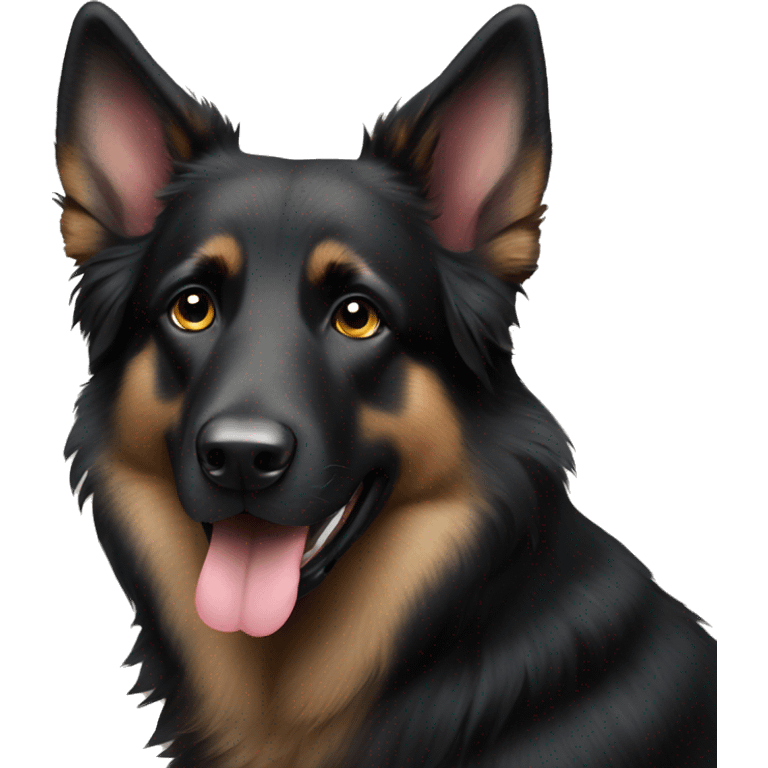 Black German shepherd Australian shepherd dog  emoji