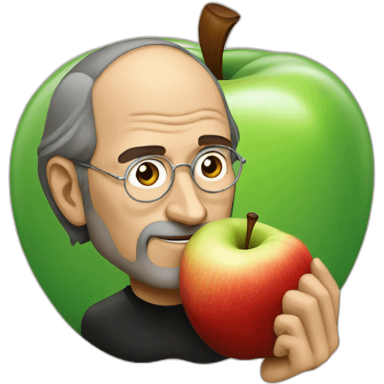 Steve Jobs eating apple emoji