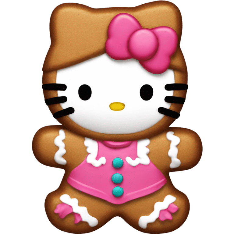 Hello kitty as a gingerbread  emoji