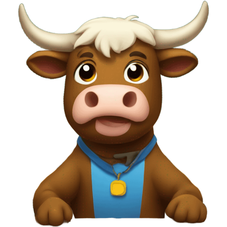 bull sitting in a classroom emoji