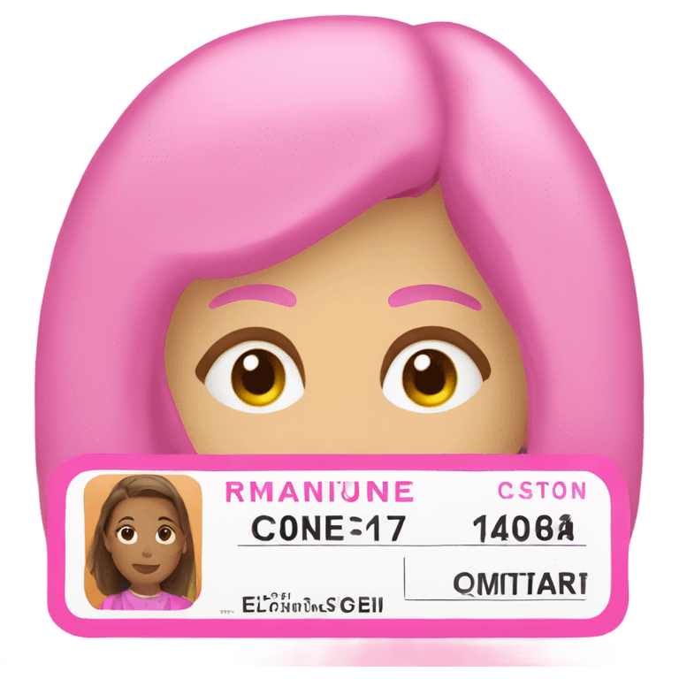 Pink drivers license  emoji