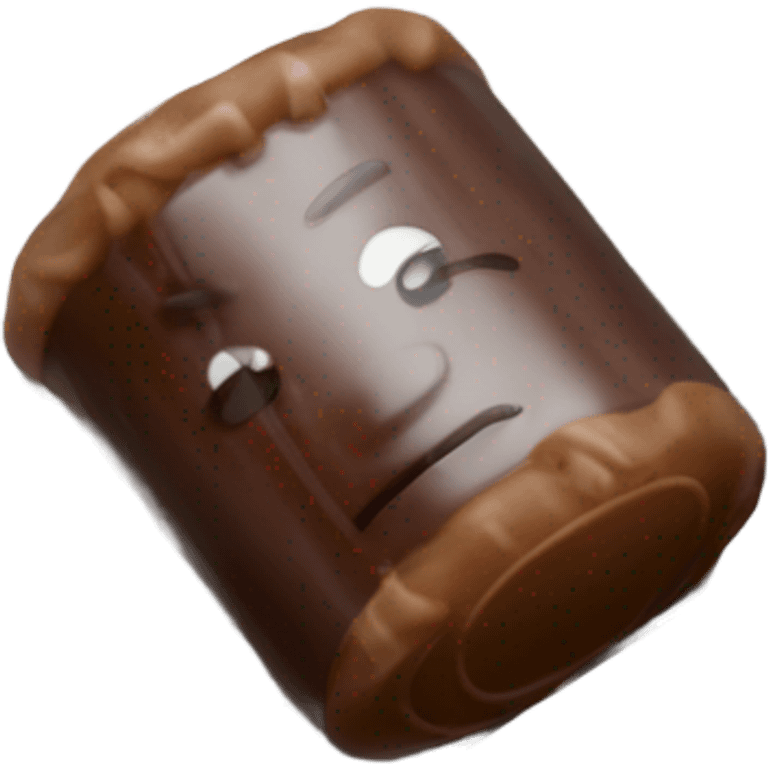 Tootsie roll in a clear plastic drawer emoji