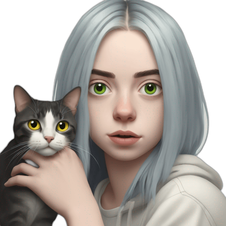 Billie Eilish with a cat emoji