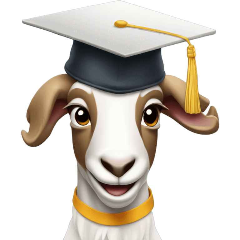 smirking goat with graduation hat emoji