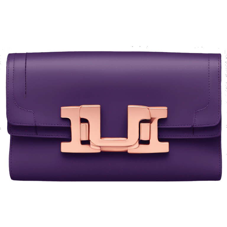 Realistic YSL dark purple clutch handbag with rose gold hardware.  emoji