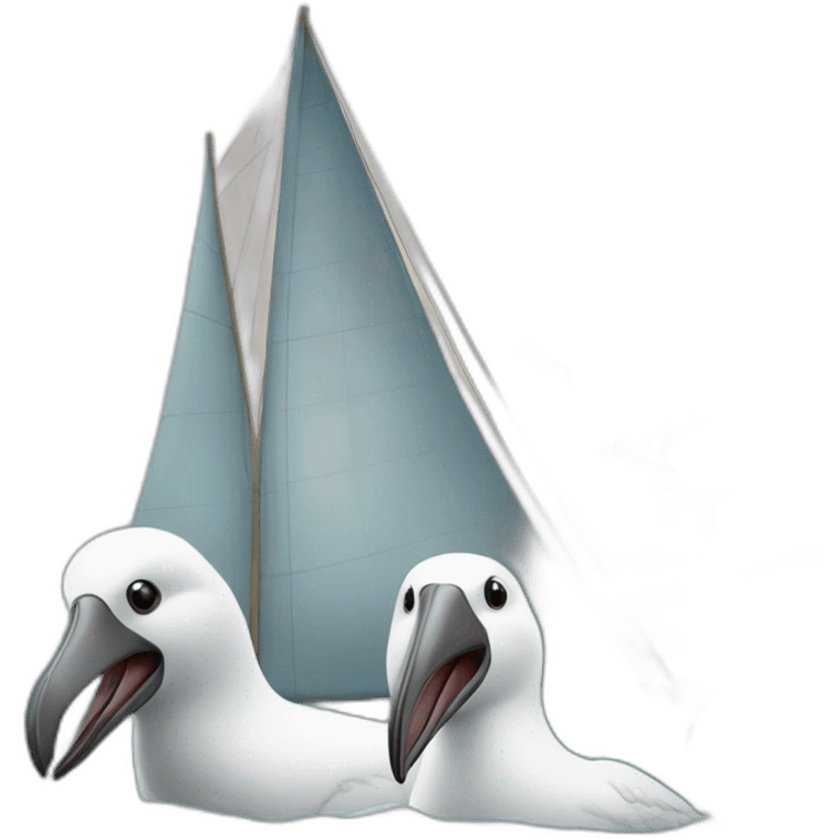 two albatrosses + one sailboat emoji