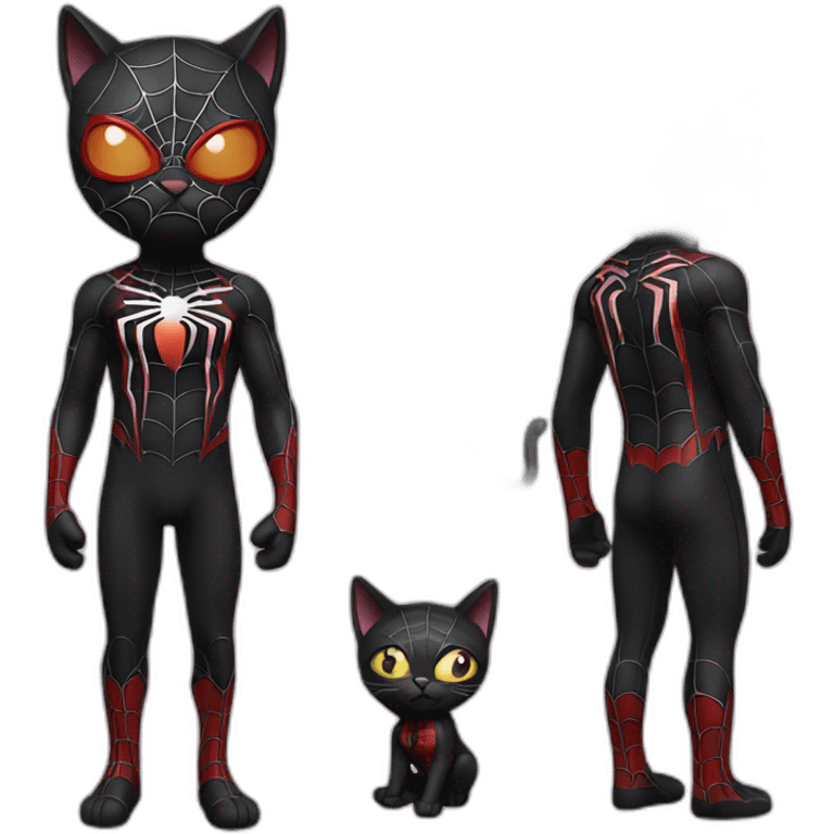 black cat with spiderman suit emoji