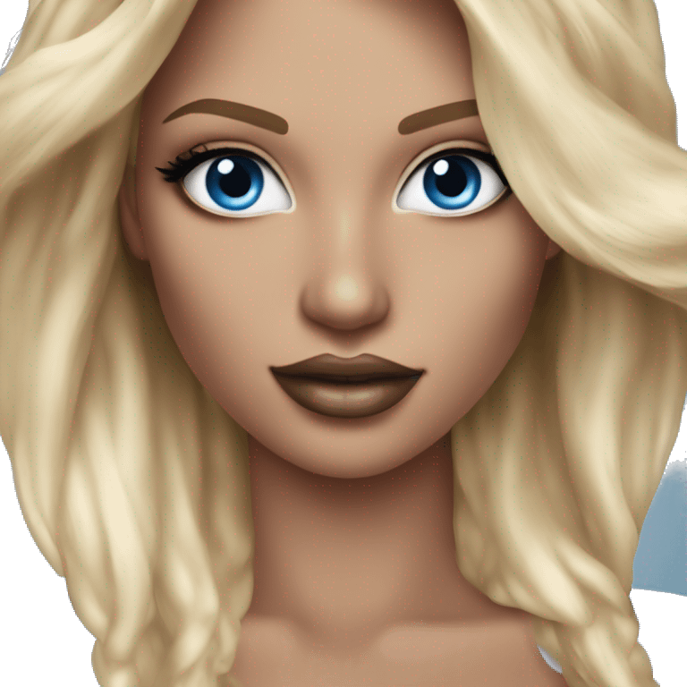 Realistic victoria secret model blonde blue eyes  emoji