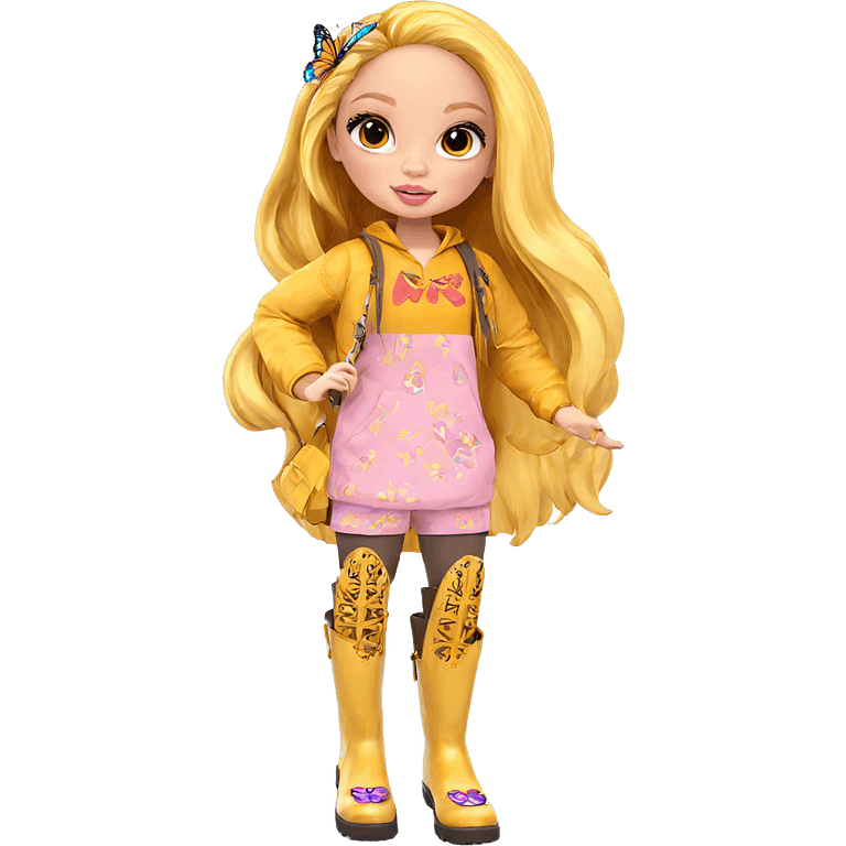 girl with butterfly and boots emoji