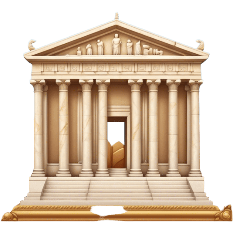 The Library of Celsus Landmark Emoji – Depicting its marble facade, carved columns, and statues. emoji