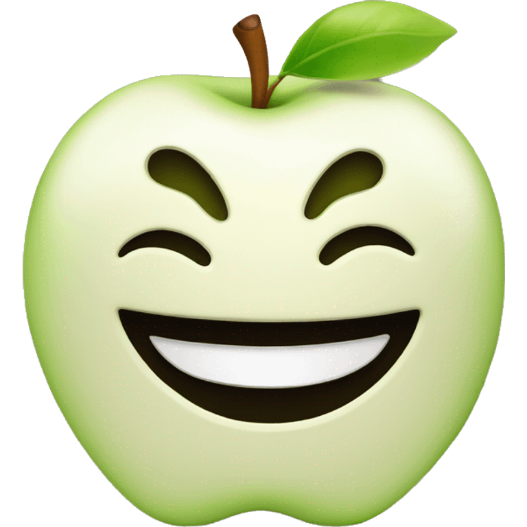 apple logo with smile emoji