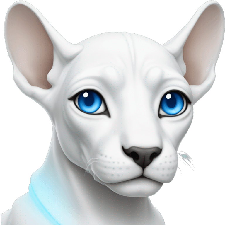 white sphinx with blue eyes  emoji