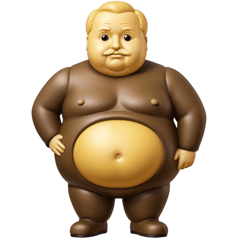 Cinematic Realistic Botero Sculpture Emoji, depicted as an exaggerated voluminous sculpture in the signature style of Fernando Botero, rendered with rich textures and vibrant artistic lighting that captures its playful grandeur. emoji