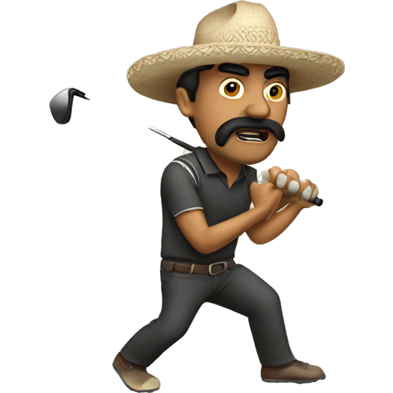 Mexican Bandit playing golf  emoji