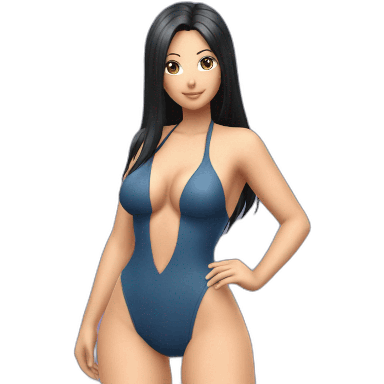 nico robin full body pawg micro swimsuit back focus emoji