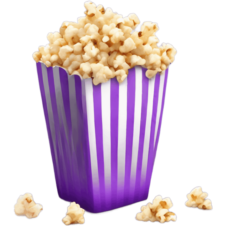 Realistic isolated pieces of purple popcorn.  emoji