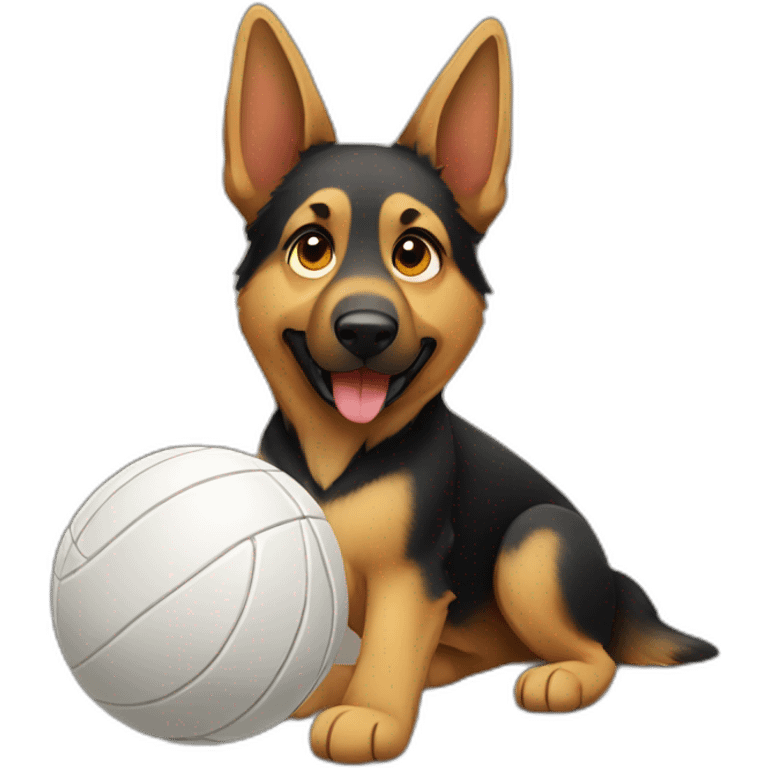 Female german shepherd playing volleyball emoji