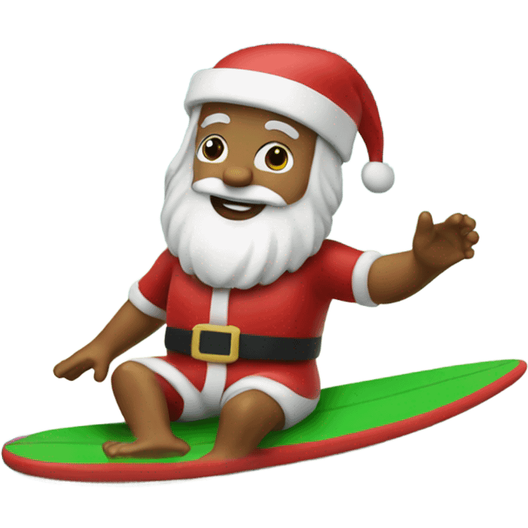 Santa on a surf board emoji