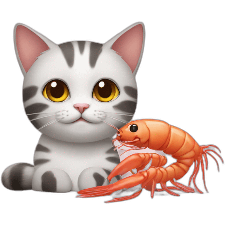 cat and shrimp emoji