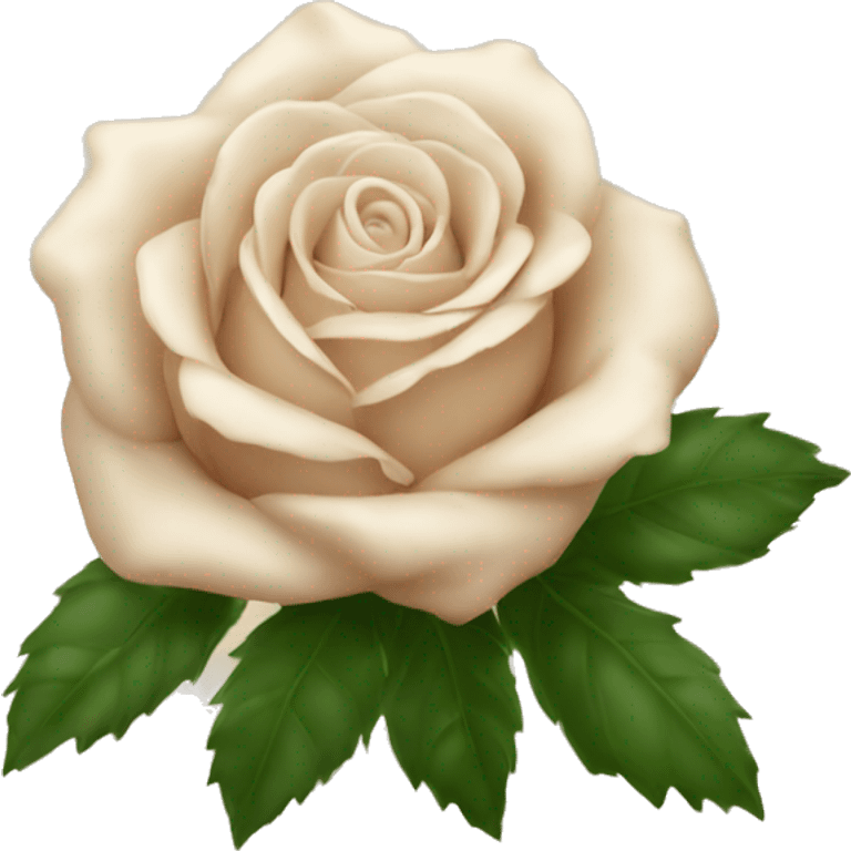 Beige rose with white bow no green  emoji