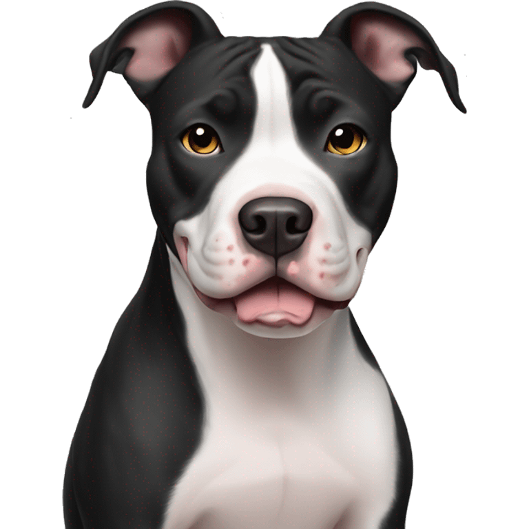 Black and white pitbull emoji