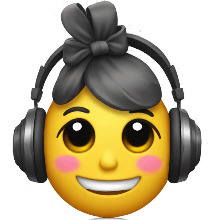 Headphones with a bow emoji