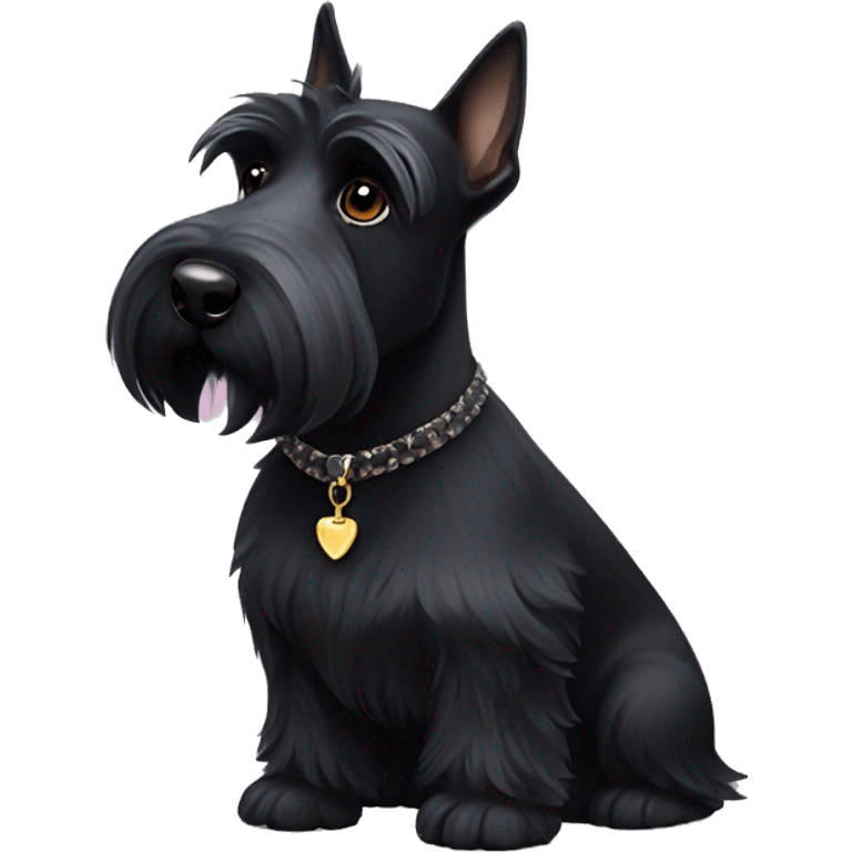 Black Scottish terrier looking posh emoji