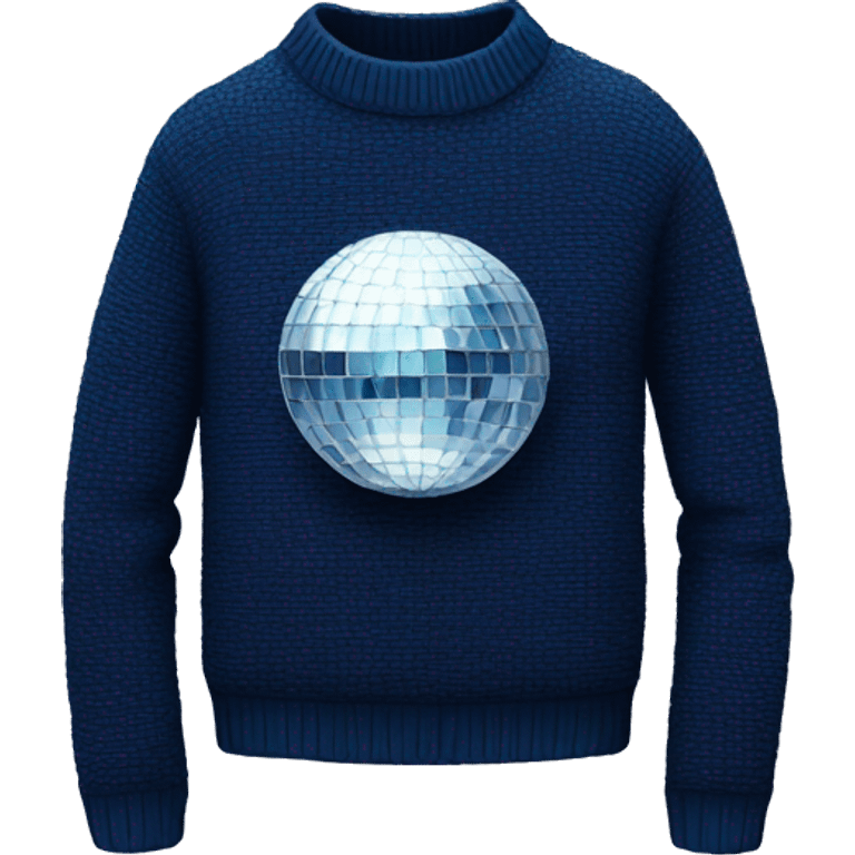 Sweater navy with a disco ball emoji