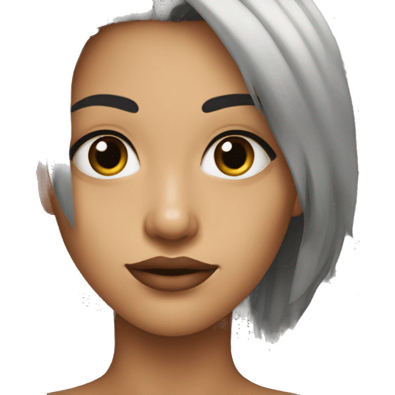 Femme mûre yeux et cheveux noirs  emoji