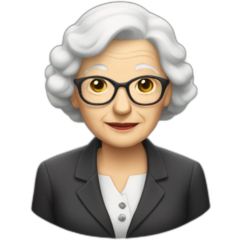 bald old woman in suit emoji