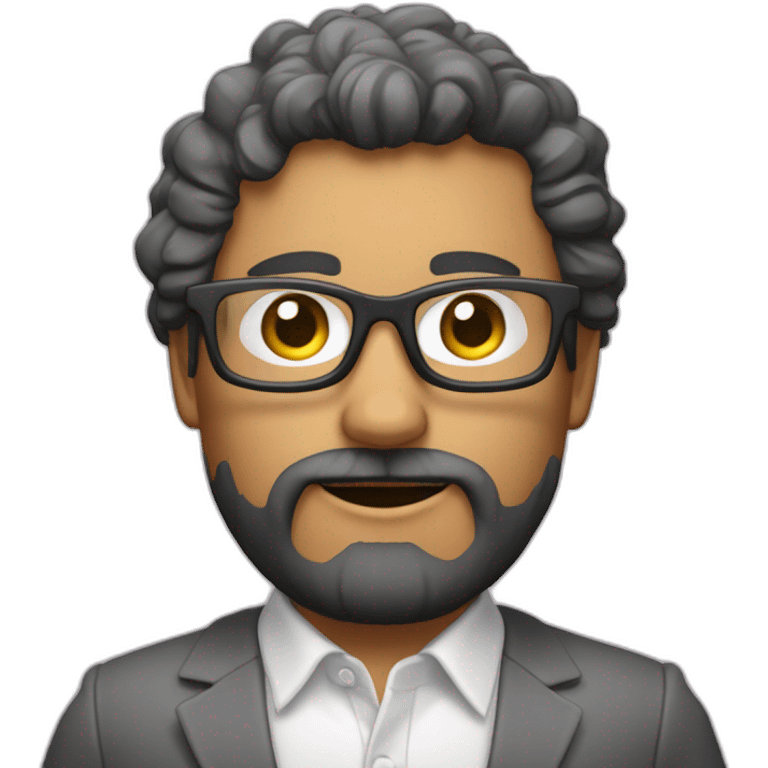 persona mayor pelo blanco, con barba blanca y gafas transparentes con camisa rosa emoji