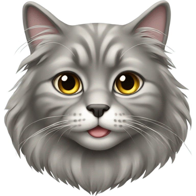 gray longhaired fold cat emoji