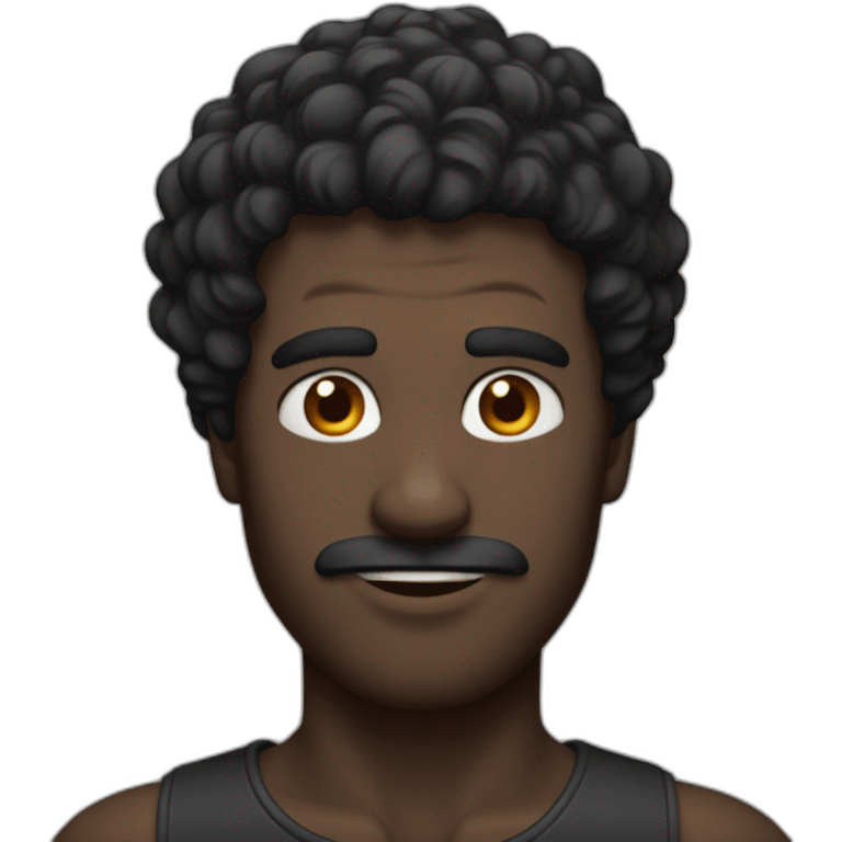 Homme noir cheveux crépus emoji