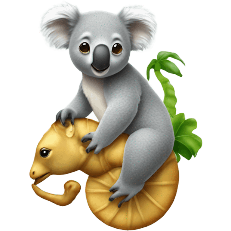 Koala riding a seahorse  emoji