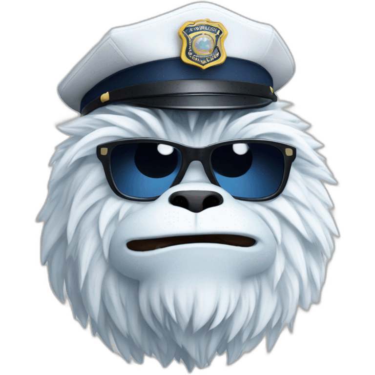 Yeti con gafas y gorra de policía  emoji