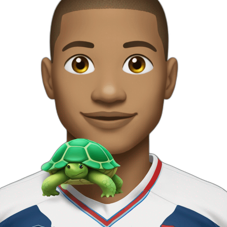 Mbappé sur une tortue emoji