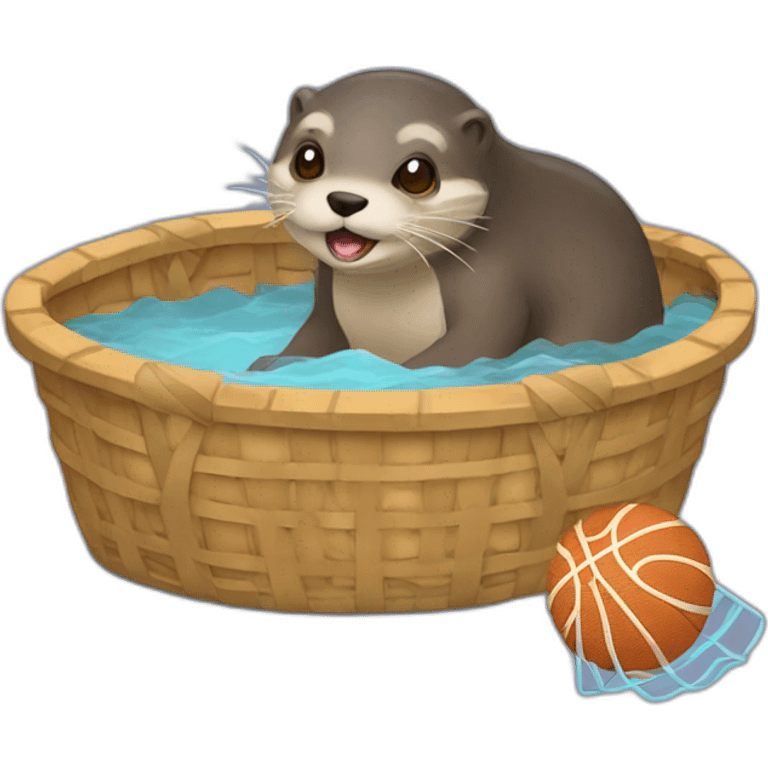 Loutre qui fait du basket emoji