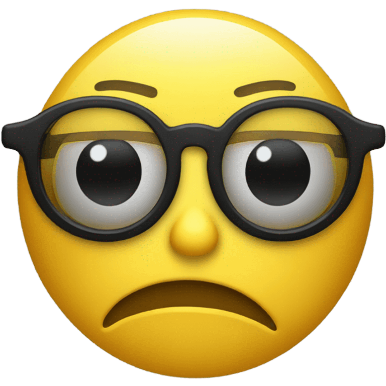 a yellow emoji with big glasses the emoji very negative  emoji