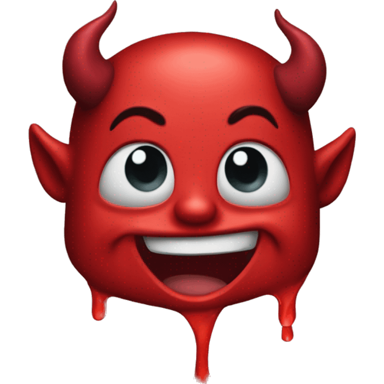 A devil face falling love emoji