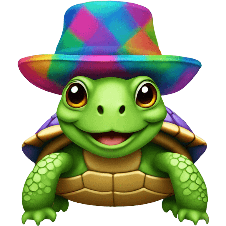 Turtle with a hat emoji