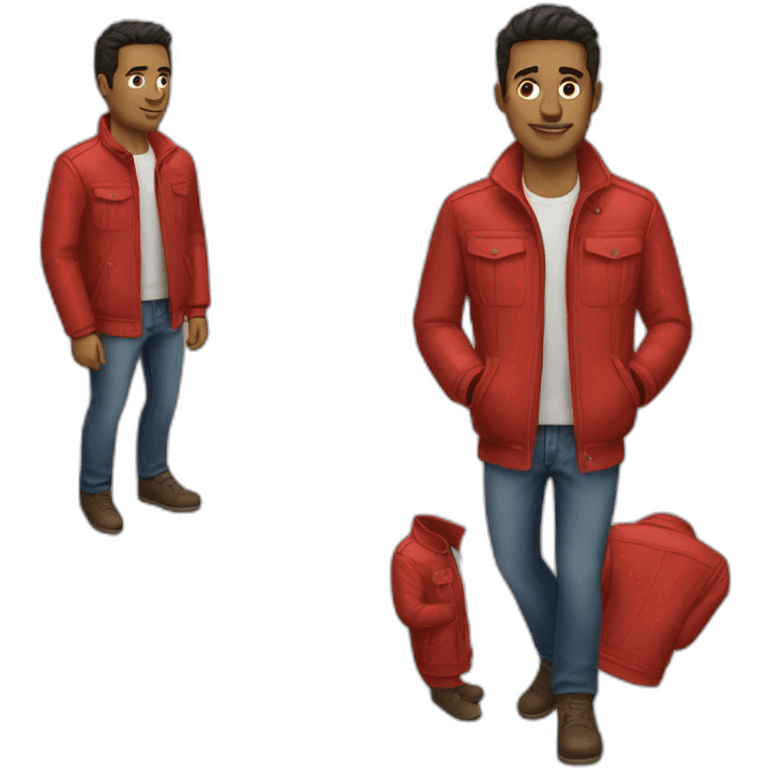 Red jacket man emoji