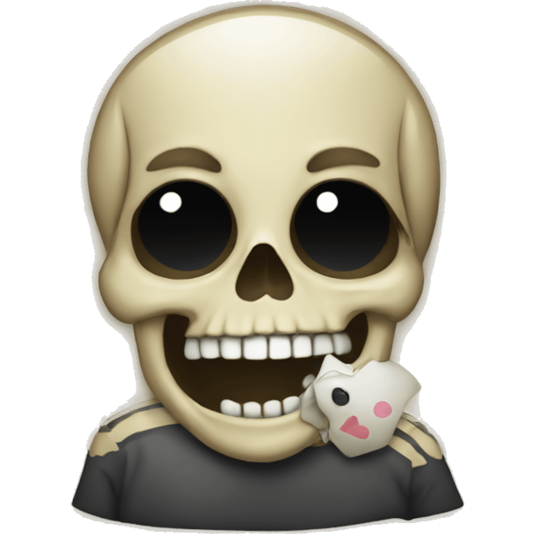 a skull holding out a picture of his niece  emoji