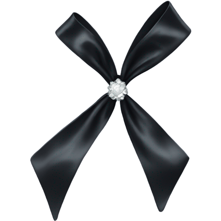 black silk bow with diamonds emoji