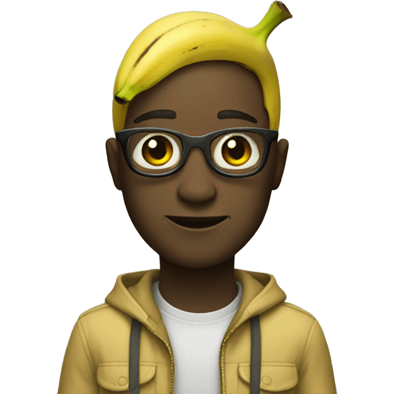 Human wearing banana emoji