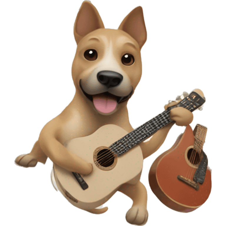 Dog playing guitar  emoji