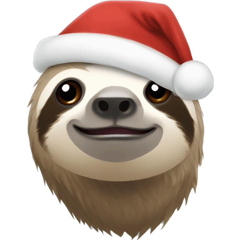 Sloth in a Santa hat emoji