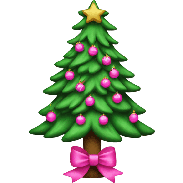 Chrismas tree with pink bows emoji