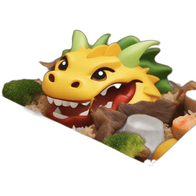 dragon wood bento box emoji