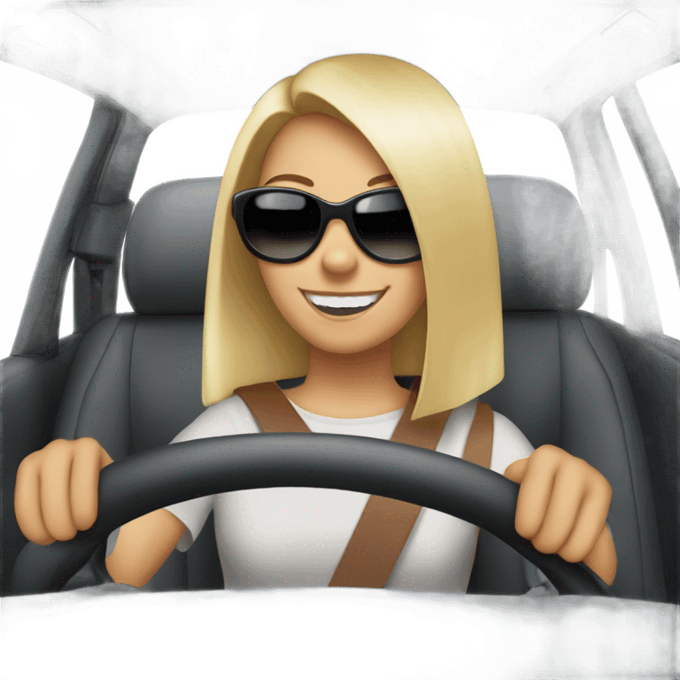 Anouk driving through Hollywood emoji